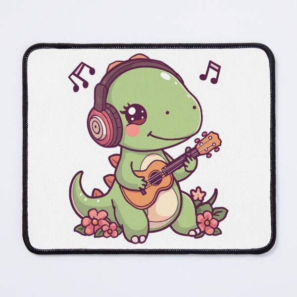 Item preview, Musical Dinosaur Sticker | Dinosaur Playing Ukulele | Music Lover Dino | Kawaii Reptile Illustration designed and sold by Pandey14.