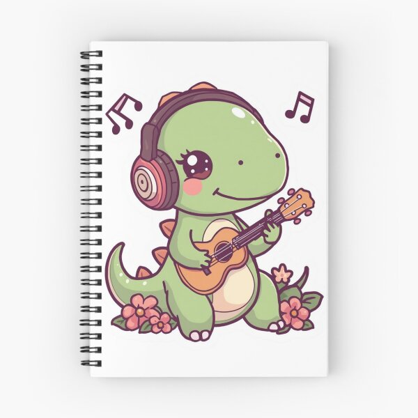 Item preview, Musical Dinosaur Sticker | Dinosaur Playing Ukulele | Music Lover Dino | Kawaii Reptile Illustration designed and sold by Pandey14.