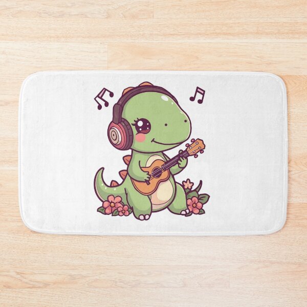 Item preview, Musical Dinosaur Sticker | Dinosaur Playing Ukulele | Music Lover Dino | Kawaii Reptile Illustration designed and sold by Pandey14.