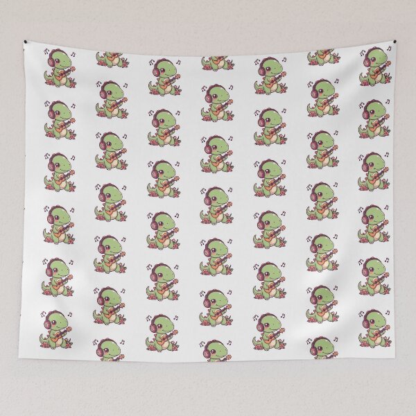 Item preview, Musical Dinosaur Sticker | Dinosaur Playing Ukulele | Music Lover Dino | Kawaii Reptile Illustration designed and sold by Pandey14.