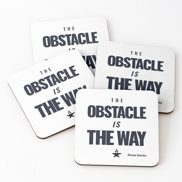 Item preview, The Obstacle Is the Way - Marcus Aurelius - Bold Stoic Motivational Quote - Dark Version designed and sold by Stoic Core.