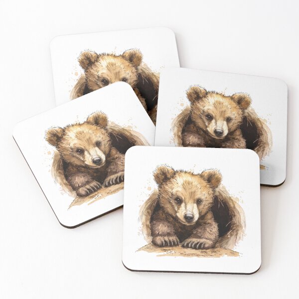 Item preview, Bear Cub | Cute Woodland Animal Watercolor Art designed and sold by Mandayartstudio.