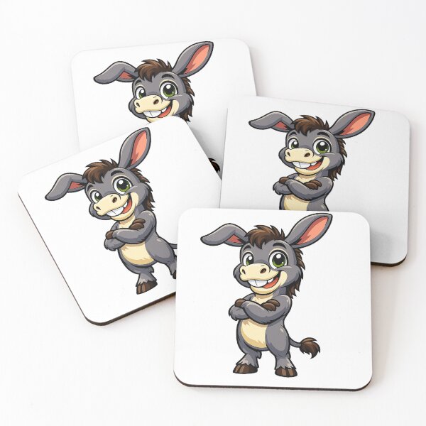Item preview, Cute Cartoon Donkey Mascot | Funny Animal Character | Vector T-Shirt Design designed and sold by FashionHubLK.