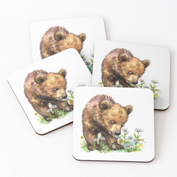 Item preview, Bear Cub | Cute Woodland Animal Watercolor Art designed and sold by Mandayartstudio.