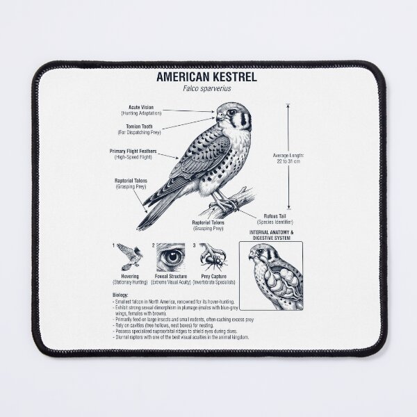 Item preview, American Kestrel Scientific Anatomy Ornithology Bird Birding Lover designed and sold by dian-rody-crest.