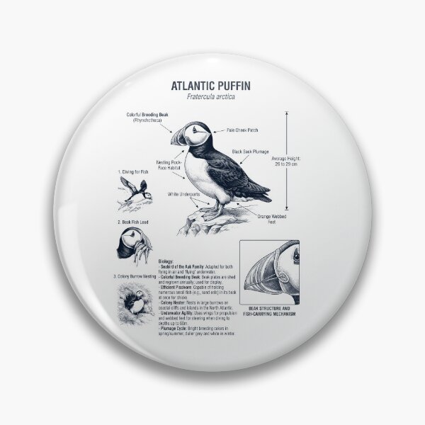 Item preview, Atlantic Puffin Scientific Anatomy Ornithology Bird Birding Lover designed and sold by dian-rody-crest.