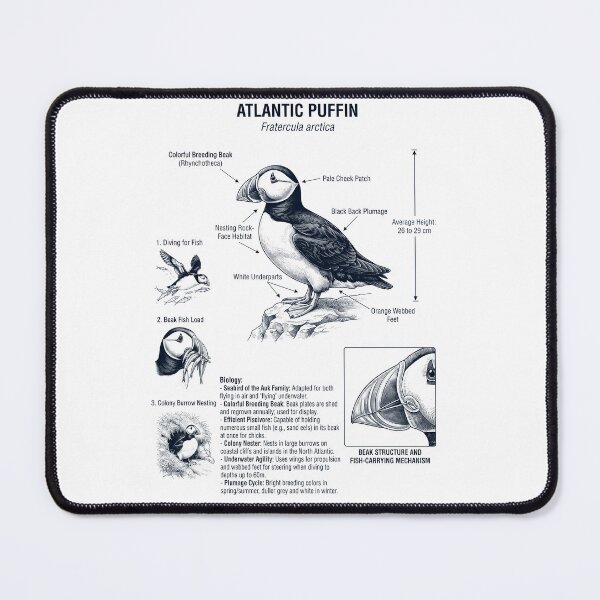 Item preview, Atlantic Puffin Scientific Anatomy Ornithology Bird Birding Lover designed and sold by dian-rody-crest.