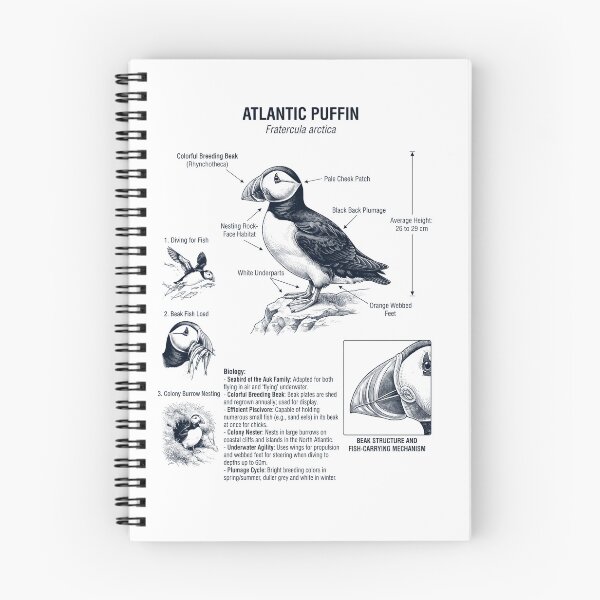 Item preview, Atlantic Puffin Scientific Anatomy Ornithology Bird Birding Lover designed and sold by dian-rody-crest.