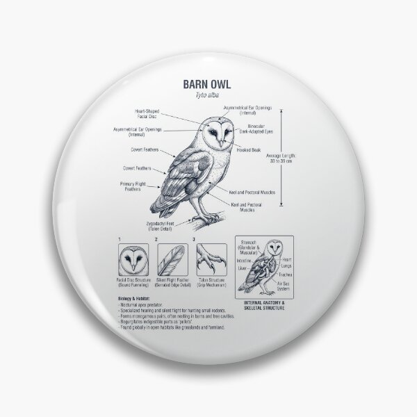 Item preview, Barn Owl Scientific Anatomy Ornithology Bird Birding Lover designed and sold by dian-rody-crest.