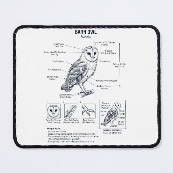 Item preview, Barn Owl Scientific Anatomy Ornithology Bird Birding Lover designed and sold by dian-rody-crest.