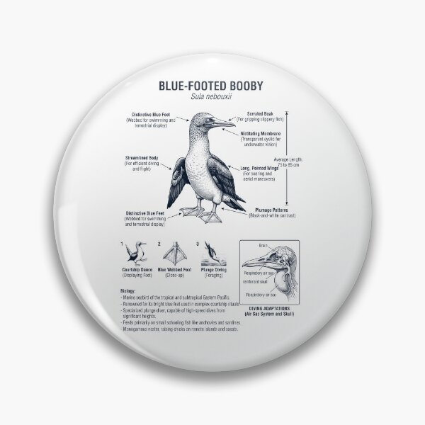 Item preview, Blue Footed Booby Scientific Anatomy Ornithology Bird Birding Lover designed and sold by dian-rody-crest.