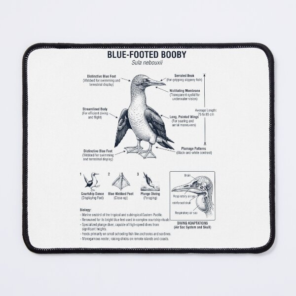 Item preview, Blue Footed Booby Scientific Anatomy Ornithology Bird Birding Lover designed and sold by dian-rody-crest.