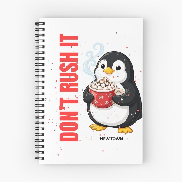 Item preview, Penguin holding a cup of cocoa with the text "Don't Rush It" designed and sold by DVerse Studio.
