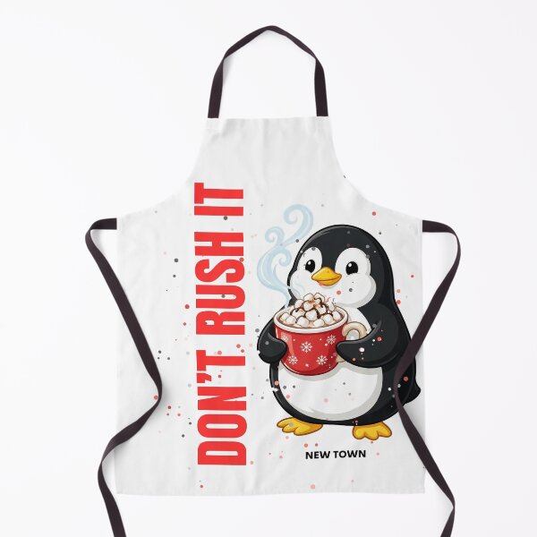 Item preview, Penguin holding a cup of cocoa with the text "Don't Rush It" designed and sold by DVerse Studio.