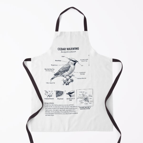 Item preview, Cedar Waxwing Scientific Anatomy Ornithology Bird Birding Lover designed and sold by dian-rody-crest.