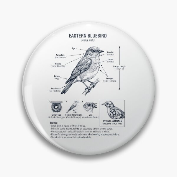 Item preview, Eastern Bluebird Scientific Anatomy Ornithology Bird Birding Lover designed and sold by dian-rody-crest.