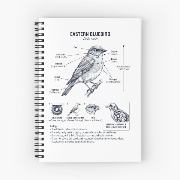 Item preview, Eastern Bluebird Scientific Anatomy Ornithology Bird Birding Lover designed and sold by dian-rody-crest.