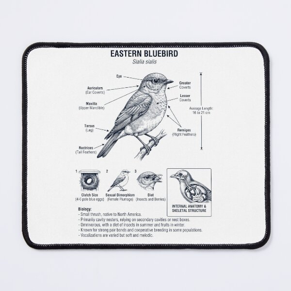 Item preview, Eastern Bluebird Scientific Anatomy Ornithology Bird Birding Lover designed and sold by dian-rody-crest.