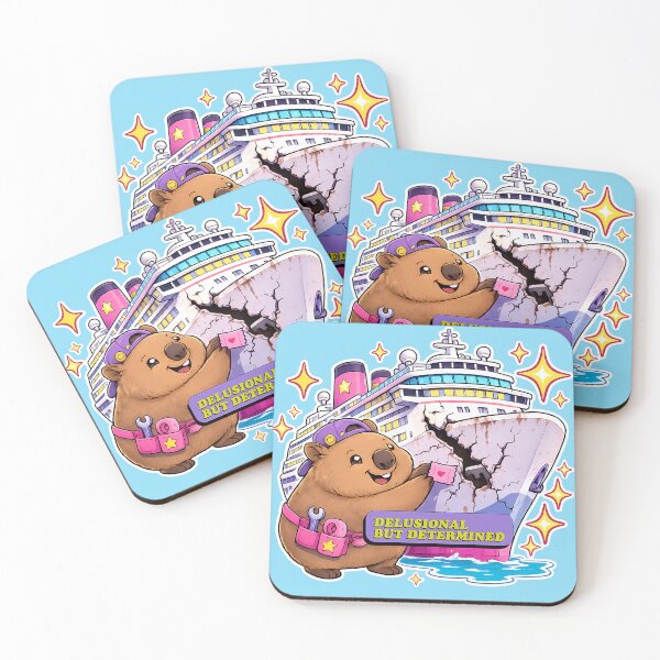 Item preview, Delusional But Determined Funny Wombat Meme Sticker designed and sold by LazyPaw Design.
