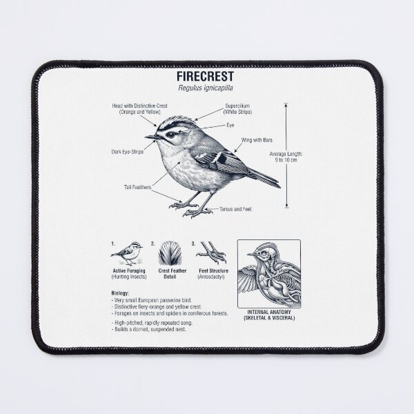 Item preview, Firecrest Scientific Anatomy Ornithology Bird Birding Lover designed and sold by dian-rody-crest.