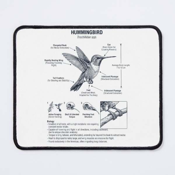Item preview, Hummingbird Scientific Anatomy Ornithology Bird Birding Lover designed and sold by dian-rody-crest.