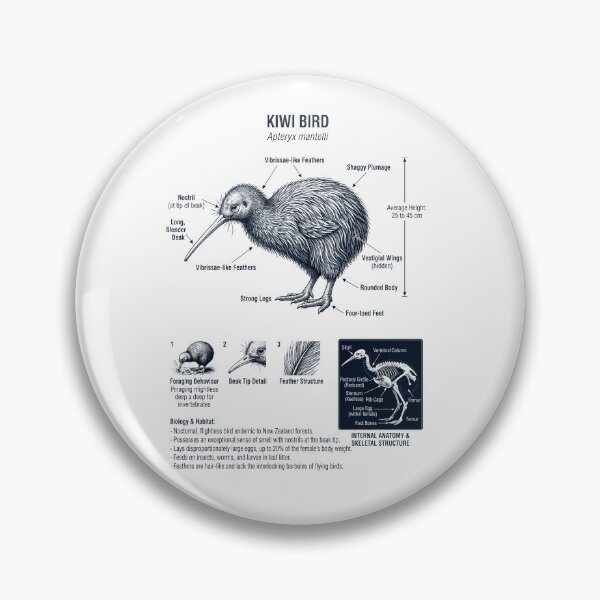 Item preview, Kiwi Bird Scientific Anatomy Ornithology Bird Birding Lover designed and sold by dian-rody-crest.