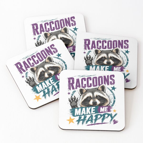 Item preview, Raccoons Make Me Happy Raccoon Lover Wildlife Enthusiast designed and sold by RetroMini2026.