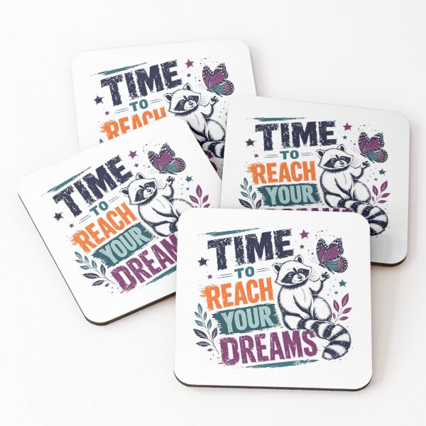 Item preview, Time To Reach Your Dreams Raccoon Butterfly Motivation Dreamer designed and sold by RetroMini2026.