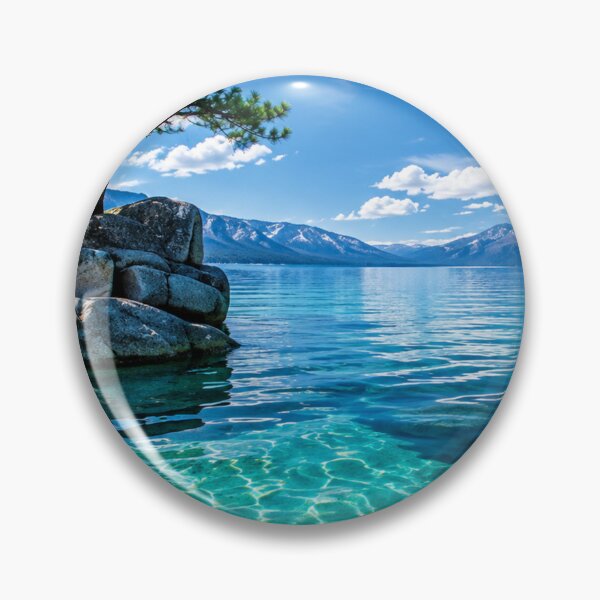 Item preview, Crystal Clear Alpine Lake with Lone Pine and Turquoise Reflections designed and sold by Wild Bloom Paws.