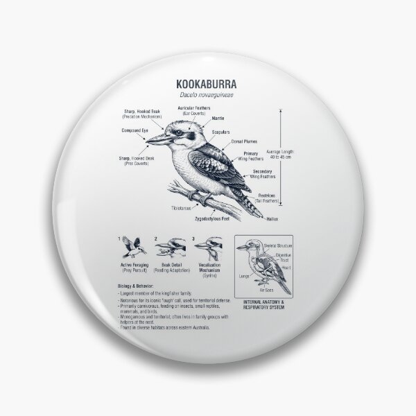 Item preview, Kookaburra Scientific Anatomy Ornithology Bird Birding Lover designed and sold by dian-rody-crest.