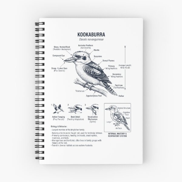 Item preview, Kookaburra Scientific Anatomy Ornithology Bird Birding Lover designed and sold by dian-rody-crest.