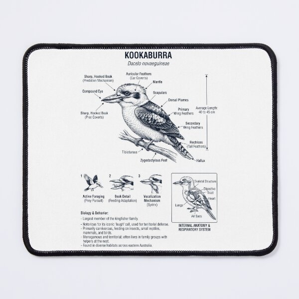 Item preview, Kookaburra Scientific Anatomy Ornithology Bird Birding Lover designed and sold by dian-rody-crest.