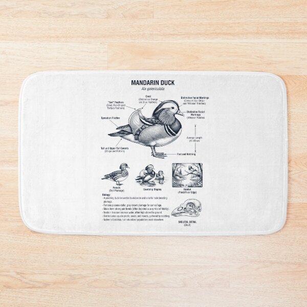 Item preview, Mandarin Duck Scientific Anatomy Ornithology Bird Birding Lover designed and sold by dian-rody-crest.
