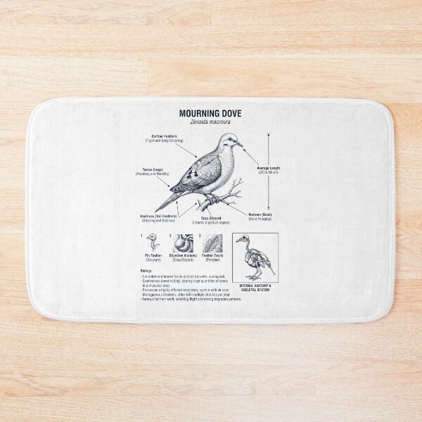 Item preview, Mourning Dove Scientific Anatomy Ornithology Bird Birding Lover designed and sold by dian-rody-crest.