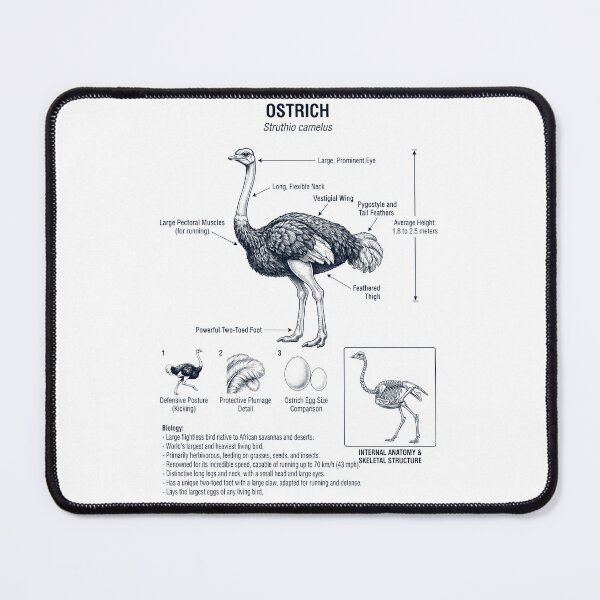 Item preview, Ostrich Scientific Anatomy Ornithology Bird Birding Lover designed and sold by dian-rody-crest.