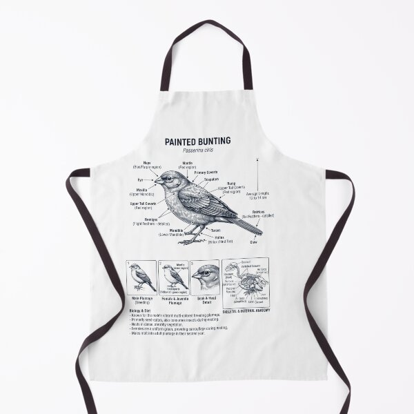 Item preview, Painted Bunting Scientific Anatomy Ornithology Bird Birding Lover designed and sold by dian-rody-crest.