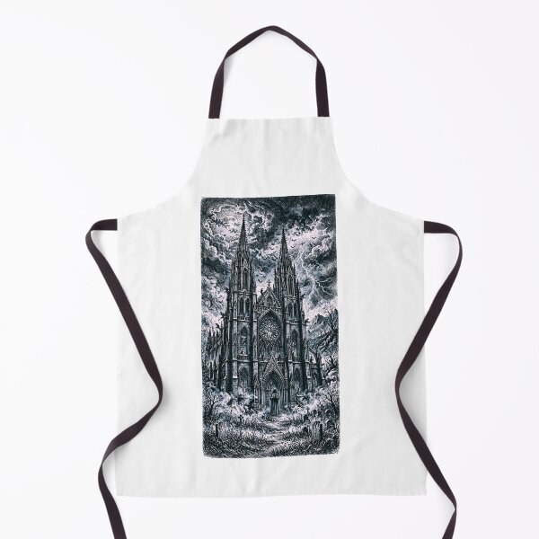 Item preview, Dark Cathedral at Midnight - Dark Occult Horror Woodcut T shirt designed and sold by Neurospicy Trolls.