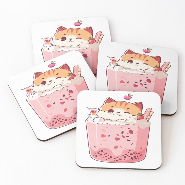 Item preview, Kitty Bubble Tea Boba Cat Anime Kawaii designed and sold by RicciAbby.