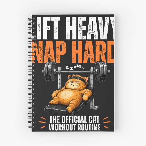 Item preview, Lift Heavy Nap Hard Funny Gym Cat T-Shirt – Sleeping Orange Cat Workout Design | Cat Lover Fitness Gift | Gym Humor Graphic Tee designed and sold by TeehMeow.