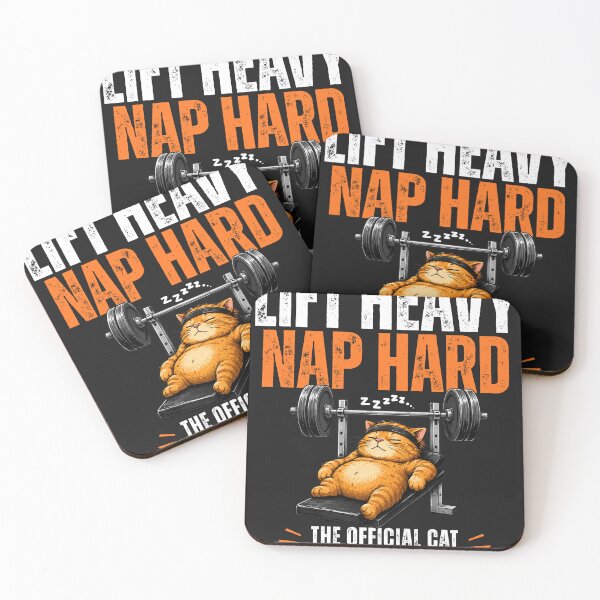 Item preview, Lift Heavy Nap Hard Funny Gym Cat T-Shirt – Sleeping Orange Cat Workout Design | Cat Lover Fitness Gift | Gym Humor Graphic Tee designed and sold by TeehMeow.