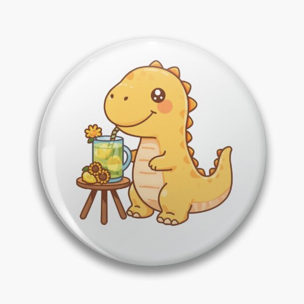 Item preview, Tea Time Dinosaur Sticker | Cozy Dino Drinking Lemon Tea | Kawaii Dinosaur Illustration | Relaxing Aesthetic Art designed and sold by Pandey14.