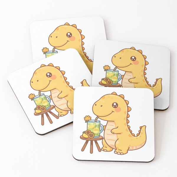 Item preview, Tea Time Dinosaur Sticker | Cozy Dino Drinking Lemon Tea | Kawaii Dinosaur Illustration | Relaxing Aesthetic Art designed and sold by Pandey14.