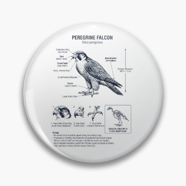 Item preview, Peregrine Falcon Scientific Anatomy Ornithology Bird Birding Lover designed and sold by dian-rody-crest.