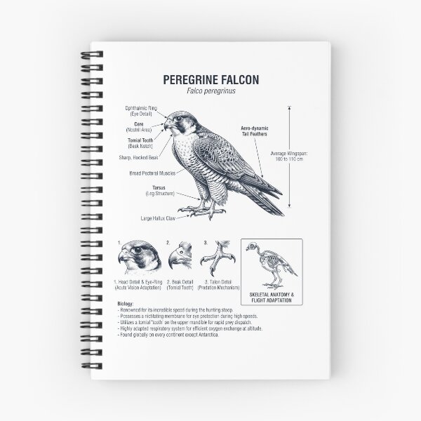 Item preview, Peregrine Falcon Scientific Anatomy Ornithology Bird Birding Lover designed and sold by dian-rody-crest.