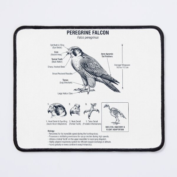 Item preview, Peregrine Falcon Scientific Anatomy Ornithology Bird Birding Lover designed and sold by dian-rody-crest.
