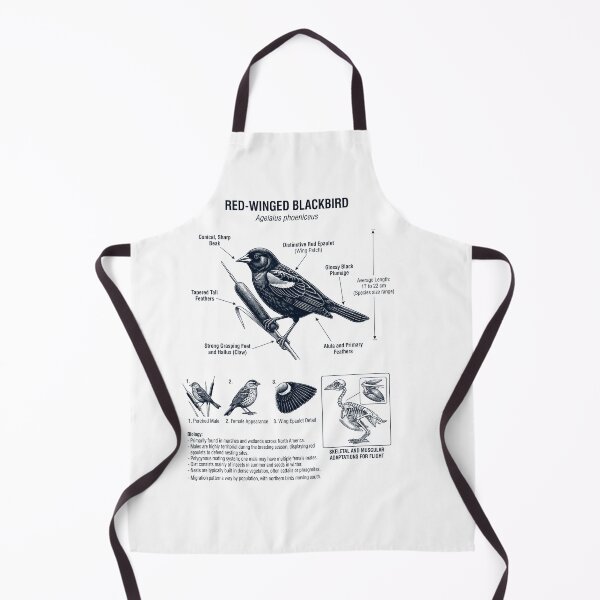 Item preview, Red winged Blackbird Scientific Anatomy Ornithology Bird Birding Lover designed and sold by dian-rody-crest.
