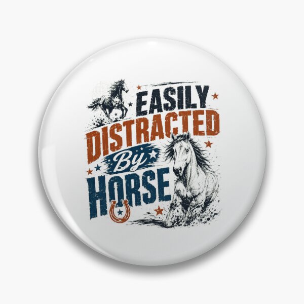 Item preview, Easily Distracted By Horse Equestrian Rider Horsemanship designed and sold by RetroMini2026.