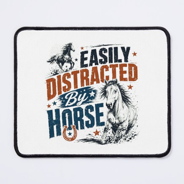 Item preview, Easily Distracted By Horse Equestrian Rider Horsemanship designed and sold by RetroMini2026.