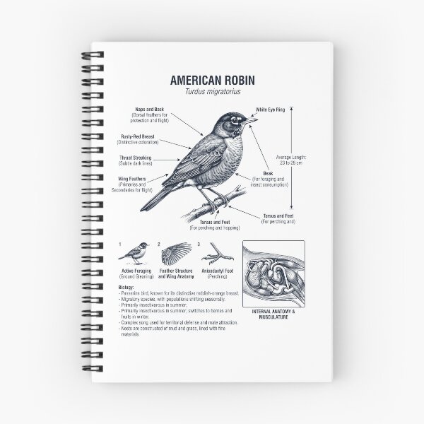 Item preview, Robin Scientific Anatomy Ornithology Bird Birding Lover designed and sold by dian-rody-crest.