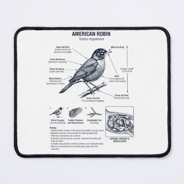 Item preview, Robin Scientific Anatomy Ornithology Bird Birding Lover designed and sold by dian-rody-crest.